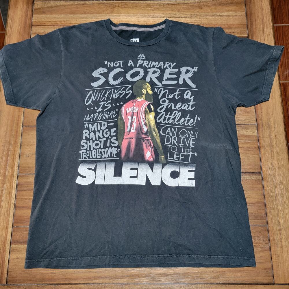 NBA Majestic James Harden Black Unisex Tee "Critics Haters" - Size XL
